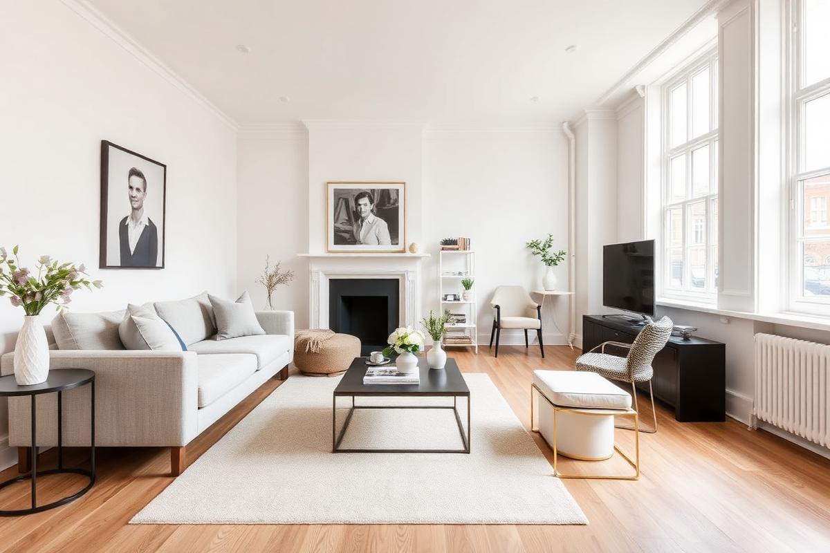 Bright managed London apartment living room